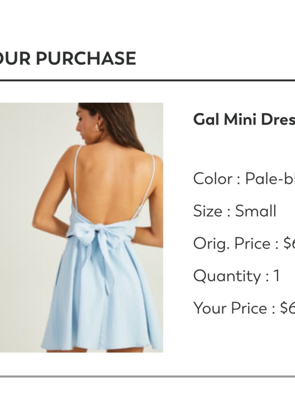 Altar'd State Gal mini Light Blue dress -small